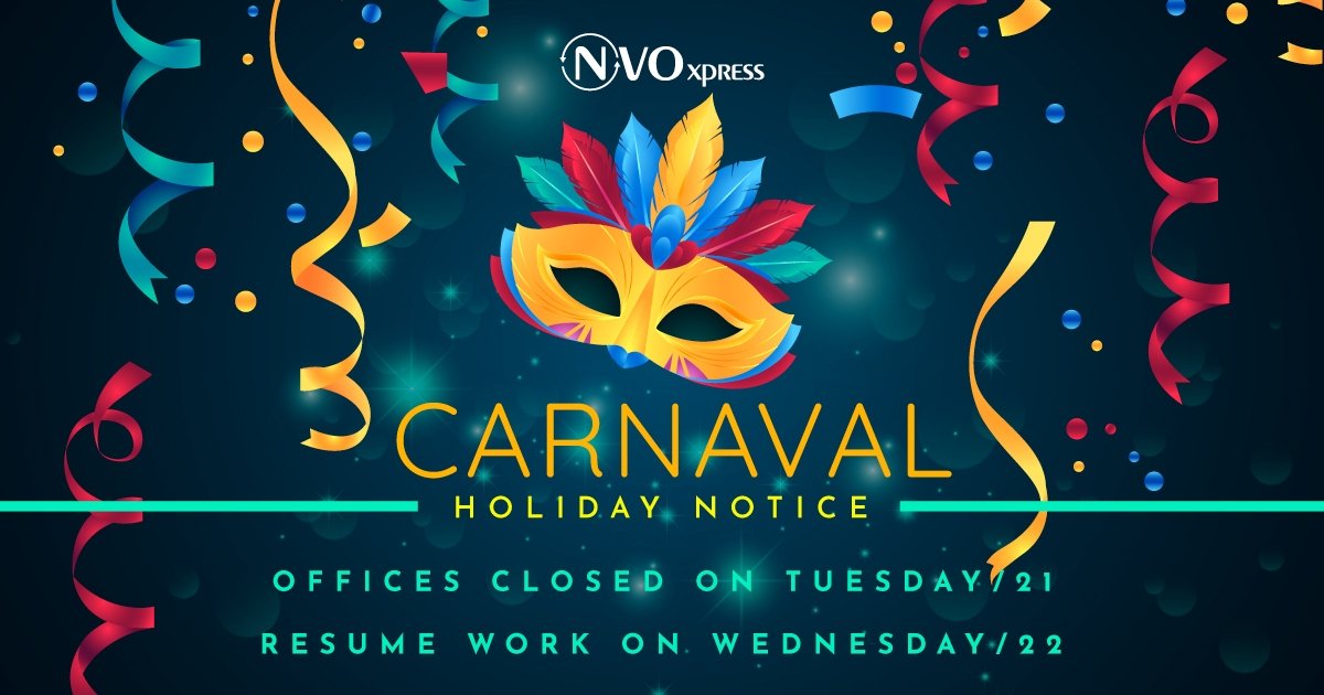 Carnaval - Aviso de feriado