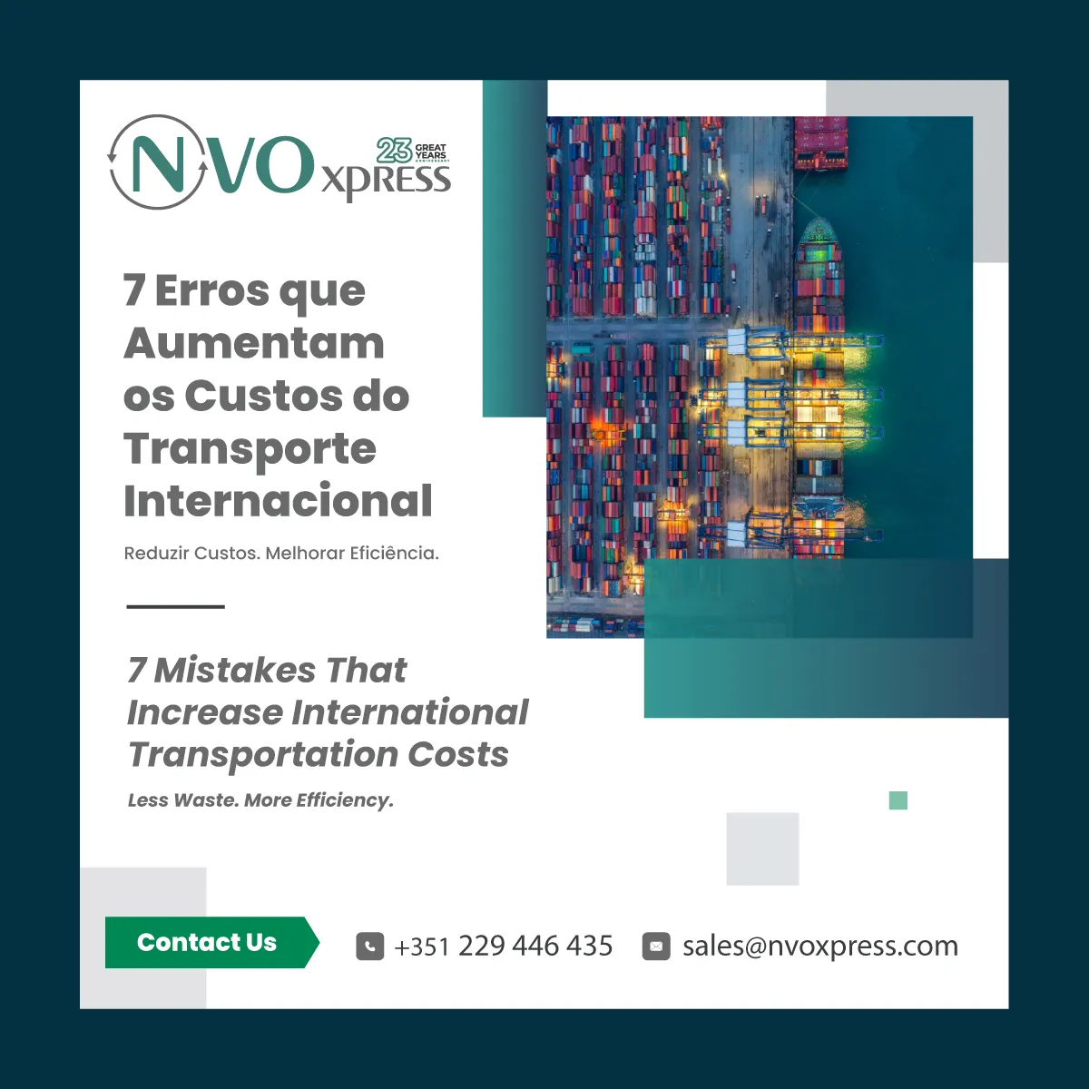 7 Erros que Aumentam os Custos do Transporte Internacional 1 Custos do Transporte Internacional. International Transportation Costs. Costes del Transporte Internacional.